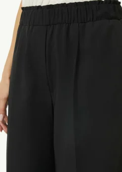 Wide-Leg-Hose mit gerafftem Bund-Comma Hot
