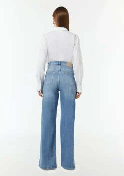 Wide-Leg-Jeans mit geschlitztem Saum-Comma Best