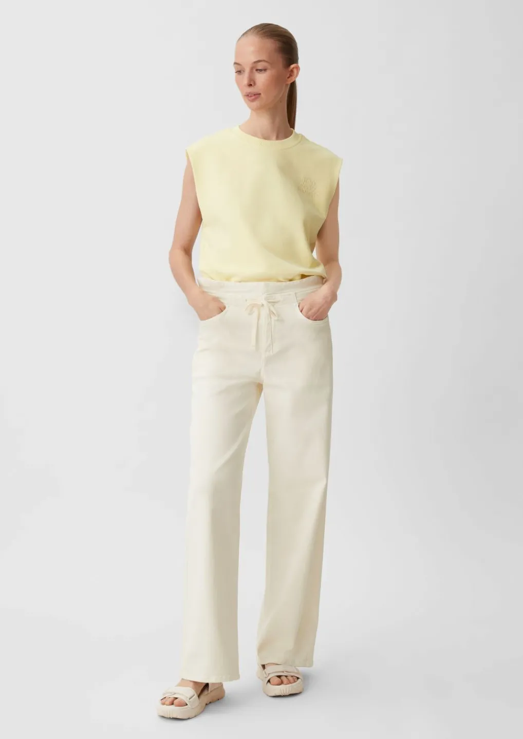 Wide leg-Jeans mit Tunnelzug-Comma Online