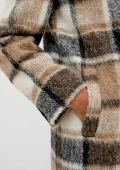 Wollmix-Mantel mit Karo-Muster-Comma Sale