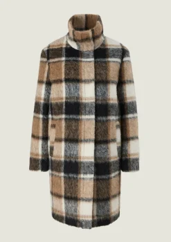 Wollmix-Mantel mit Karo-Muster-Comma Sale