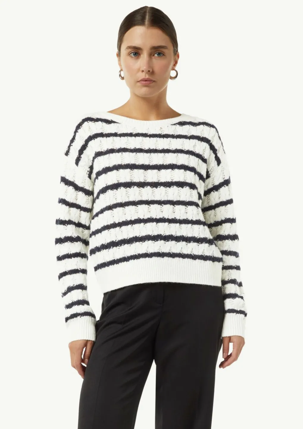 Zopfstrickpullover aus Wollmix-Comma Best