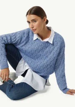 Zopfstrickpullover aus Wollmix-Comma Sale